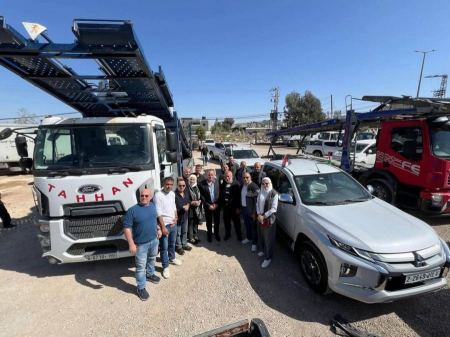 بلدية جنين تستلم مركبات جديده بتبرع من دول مانحة.