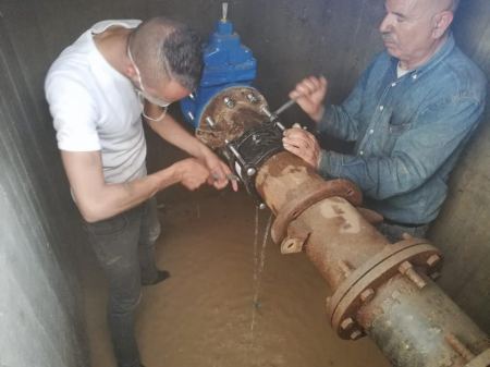 متابعة لاعمال قسم المياه في بلدية جنين :